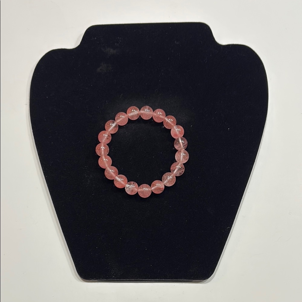 NEW! Pink Glass Beaded Stretch Bracelet - Women Jewelry